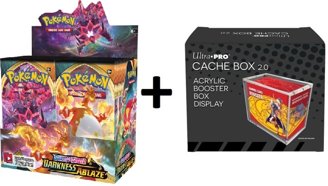 MINT Pokemon SWSH3 Darkness Ablaze Booster Box PLUS Acrylic Ultra Pro Cache Box 2.0 Protector